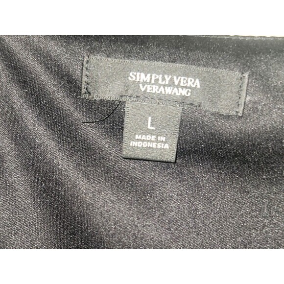 SIMPLY VERA Vera Wang NWT Dress Ruffled Tiered Chiffon Lined Fairy Sz Large Blk - Picture 8 of 16